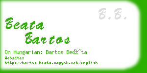 beata bartos business card